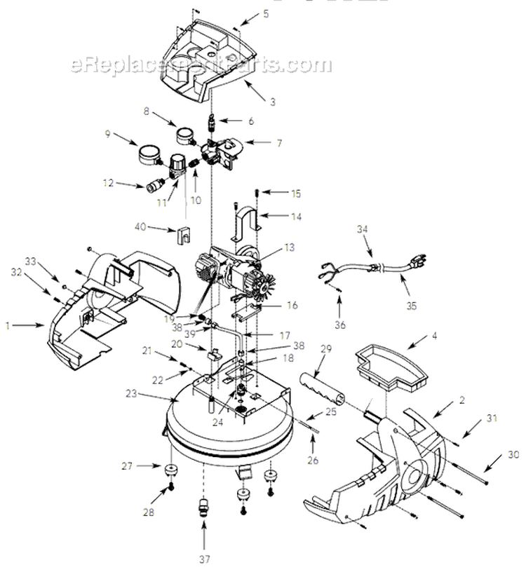 Page A Diagram and Parts List for FP210002 2002 Campbell Hausfeld Compressor
